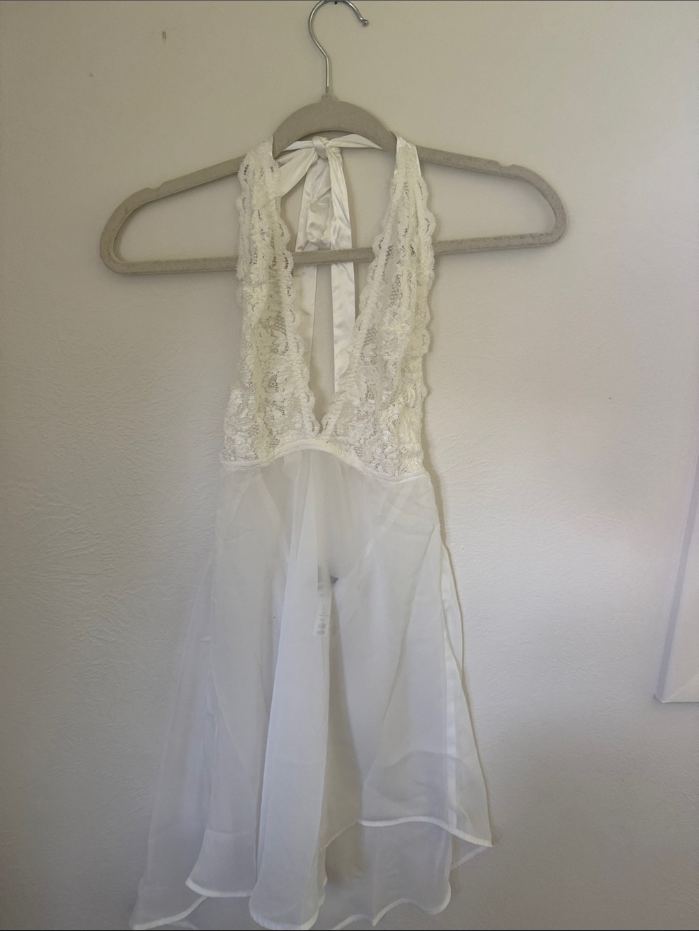 Cosabella Ivory Lace Halter Chemise